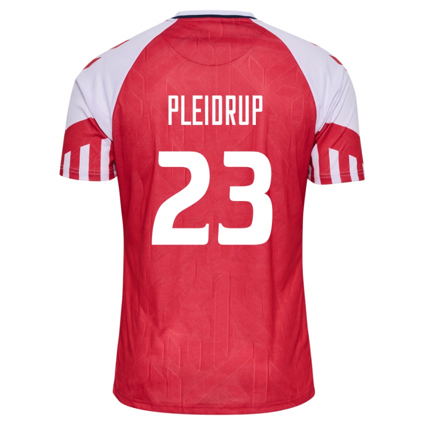 Niño Camiseta Dinamarca Caroline Pleidrup #23 Rojo 1ª Equipación 24-26 La Camisa
