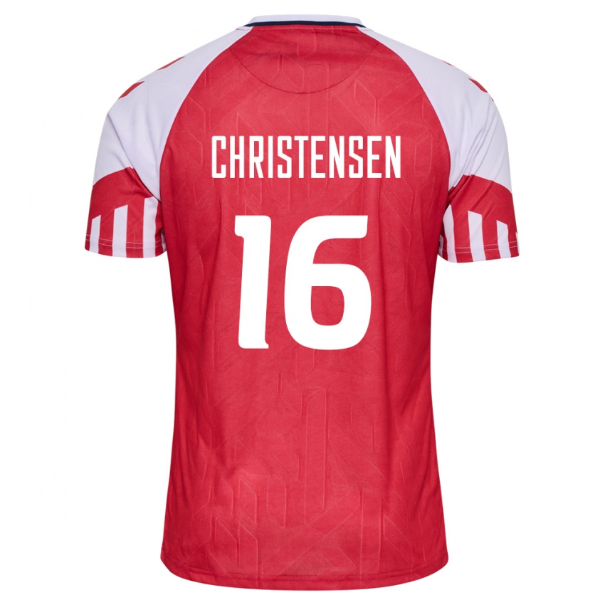Niño Camiseta Dinamarca Oliver Christensen #16 Rojo 1ª Equipación 24-26 La Camisa