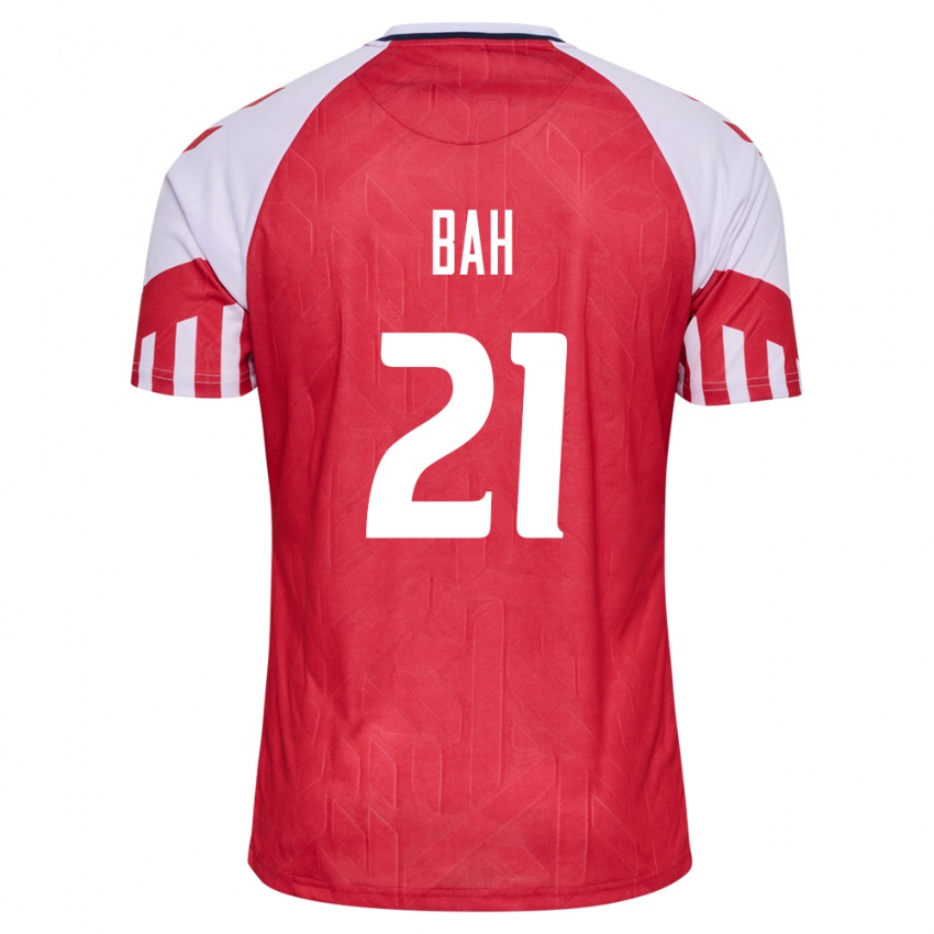 Niño Camiseta Dinamarca Alexander Bah #21 Rojo 1ª Equipación 24-26 La Camisa