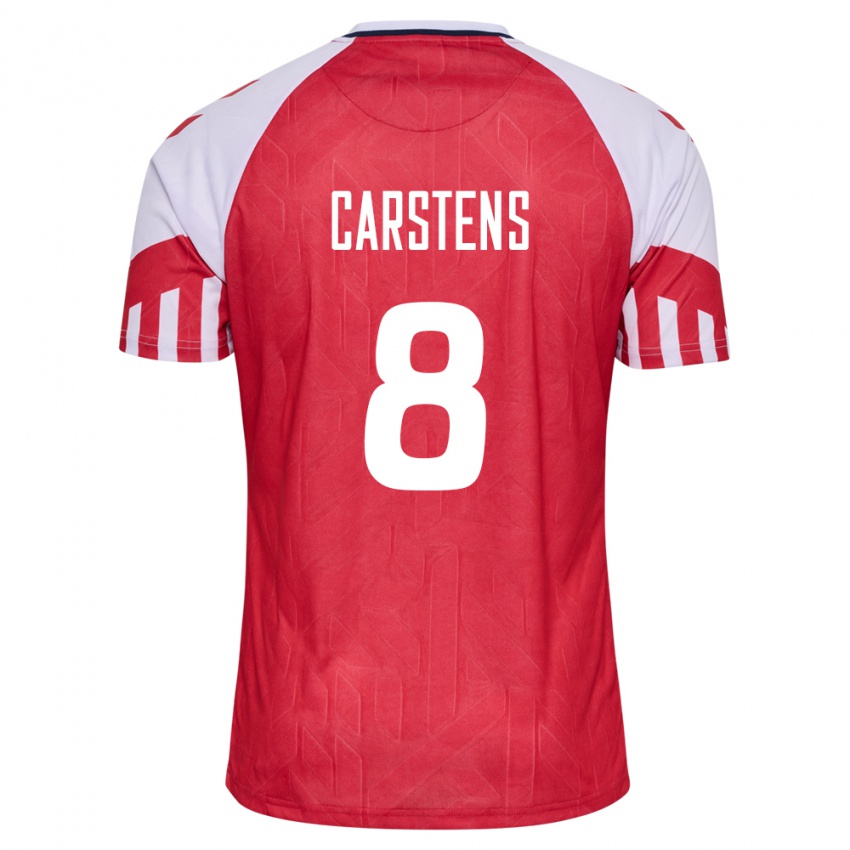 Niño Camiseta Dinamarca Signe Carstens #8 Rojo 1ª Equipación 24-26 La Camisa