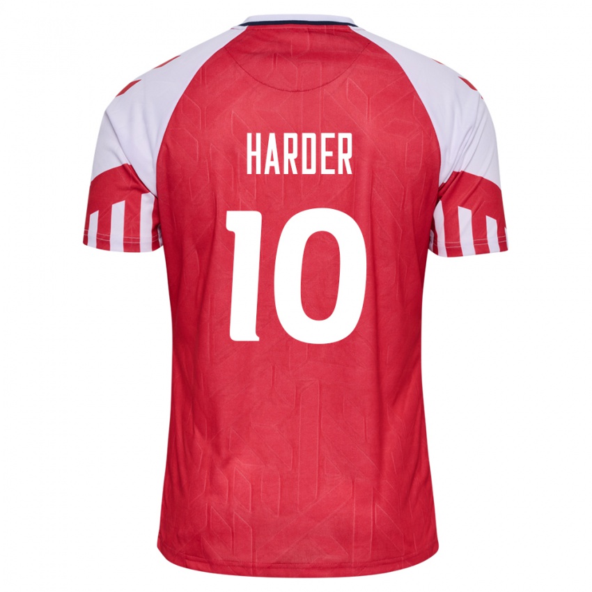 Niño Camiseta Dinamarca Pernille Harder #10 Rojo 1ª Equipación 24-26 La Camisa