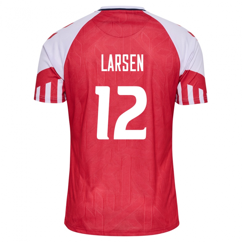 Niño Camiseta Dinamarca Stine Larsen #12 Rojo 1ª Equipación 24-26 La Camisa