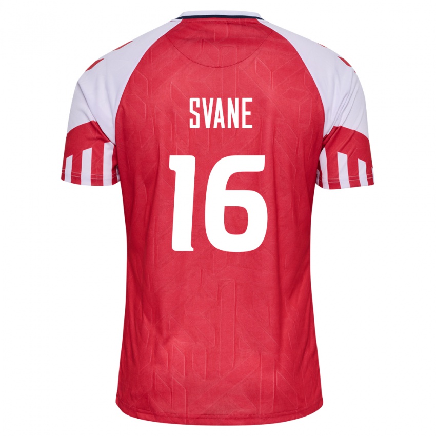 Niño Camiseta Dinamarca Katrine Svane #16 Rojo 1ª Equipación 24-26 La Camisa