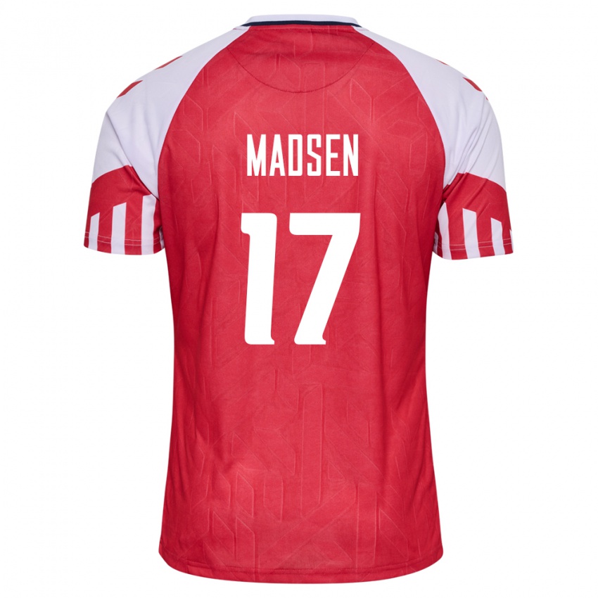 Niño Camiseta Dinamarca Nicolas Madsen #17 Rojo 1ª Equipación 24-26 La Camisa