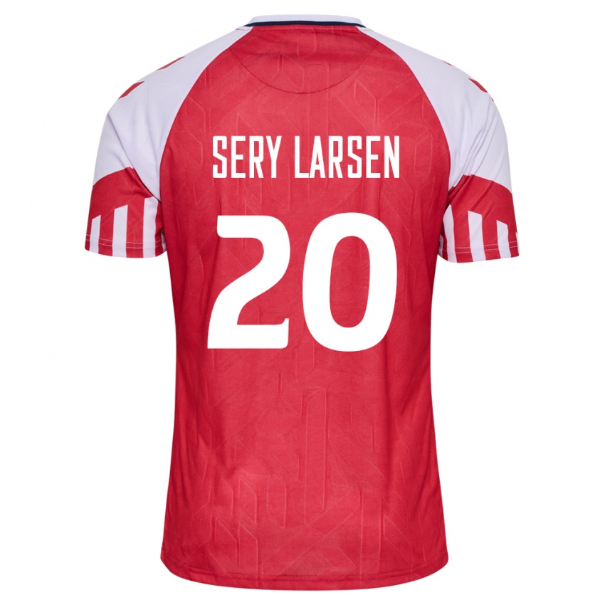 Niño Camiseta Dinamarca Japhet Sery Larsen #20 Rojo 1ª Equipación 24-26 La Camisa
