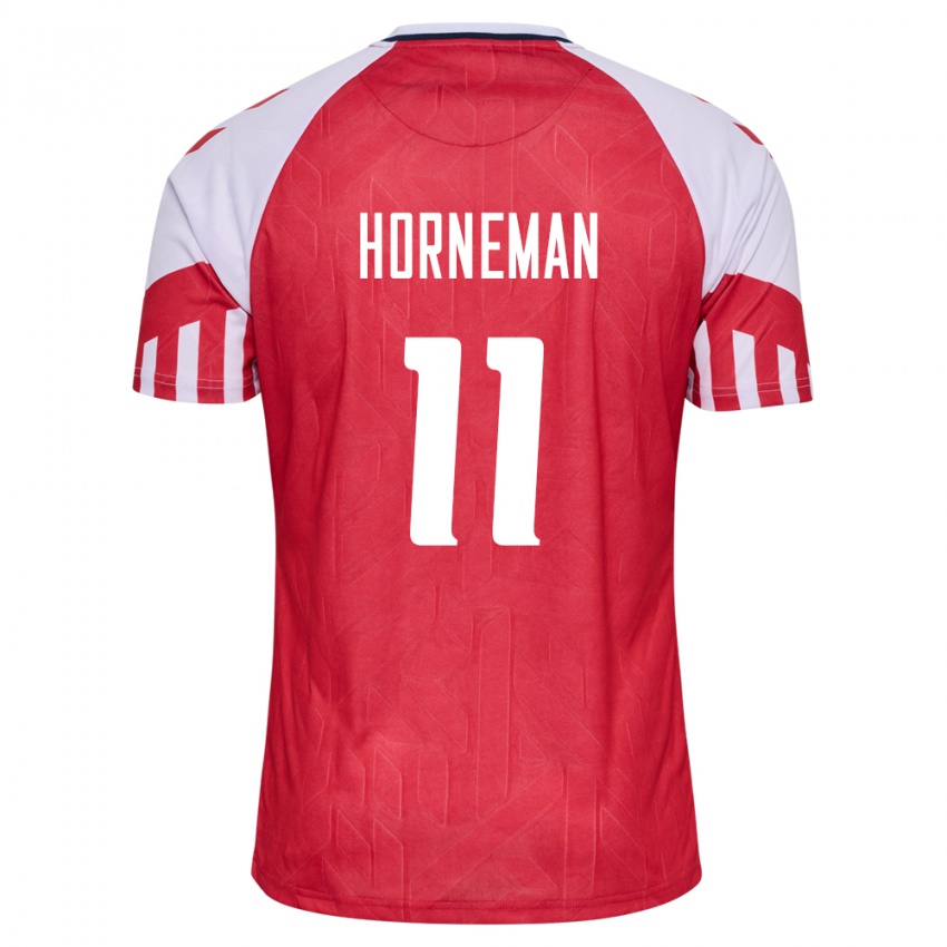Niño Camiseta Dinamarca Charly Horneman #11 Rojo 1ª Equipación 24-26 La Camisa
