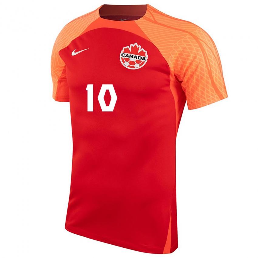 Niño Camiseta Canadá David Junior Hoilett #10 Naranja 1ª Equipación 24-26 La Camisa
