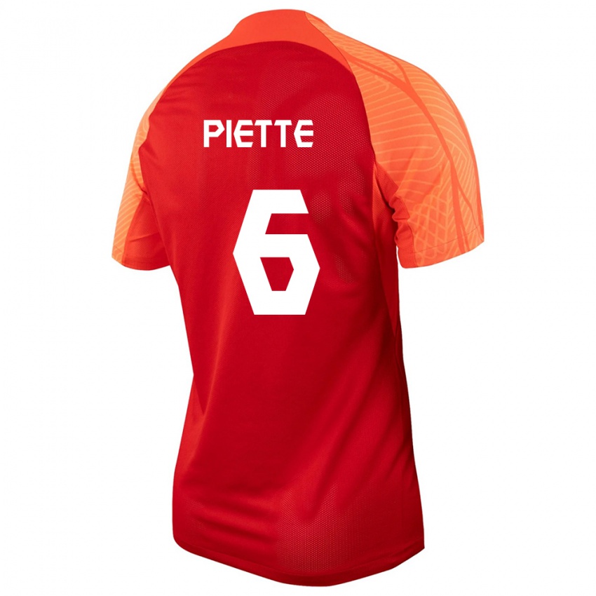 Niño Camiseta Canadá Samuel Piette #6 Naranja 1ª Equipación 24-26 La Camisa