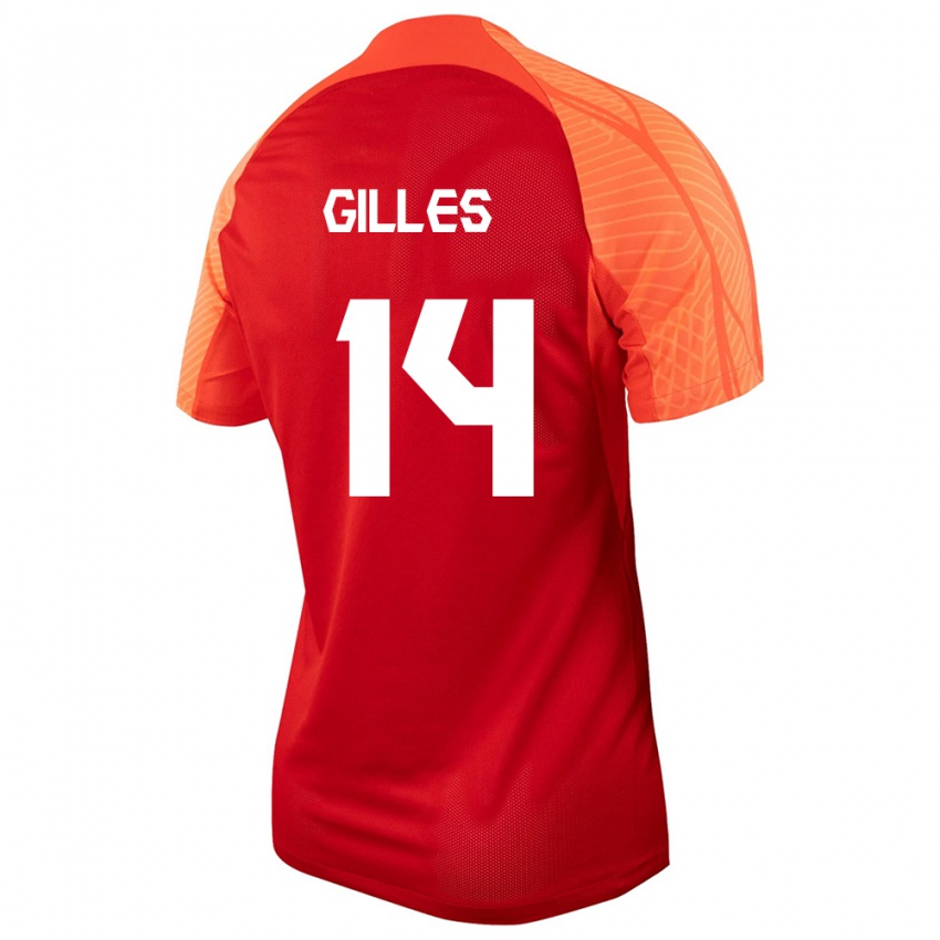 Niño Camiseta Canadá Vanessa Gilles #14 Naranja 1ª Equipación 24-26 La Camisa