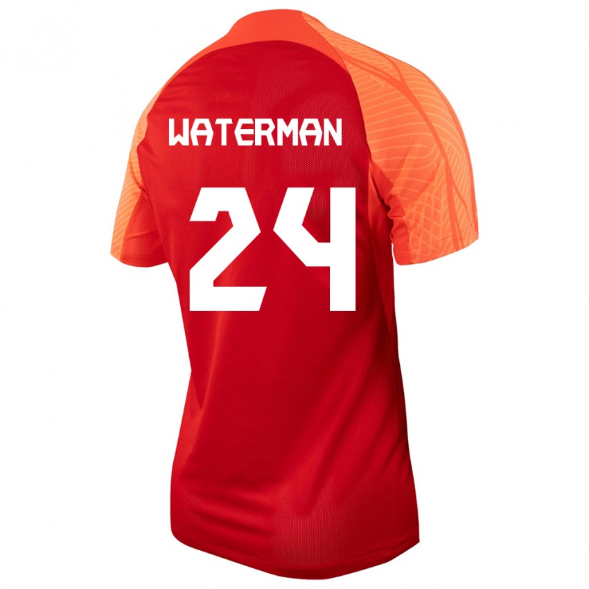 Niño Camiseta Canadá Joel Waterman #24 Naranja 1ª Equipación 24-26 La Camisa