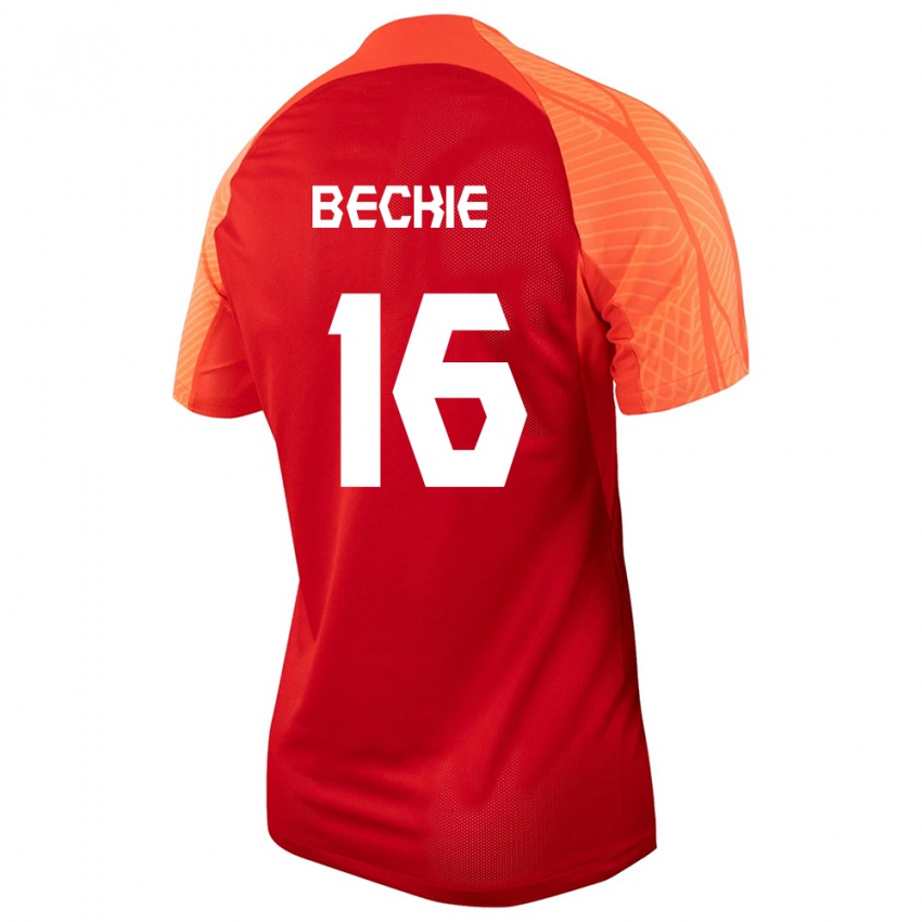 Niño Camiseta Canadá Janine Beckie #16 Naranja 1ª Equipación 24-26 La Camisa