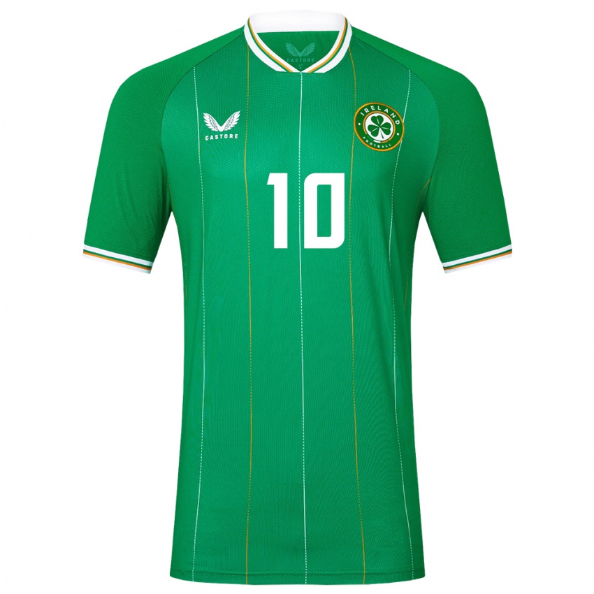 Niño Camiseta Irlanda Harry Vaughan #10 Verde 1ª Equipación 24-26 La Camisa