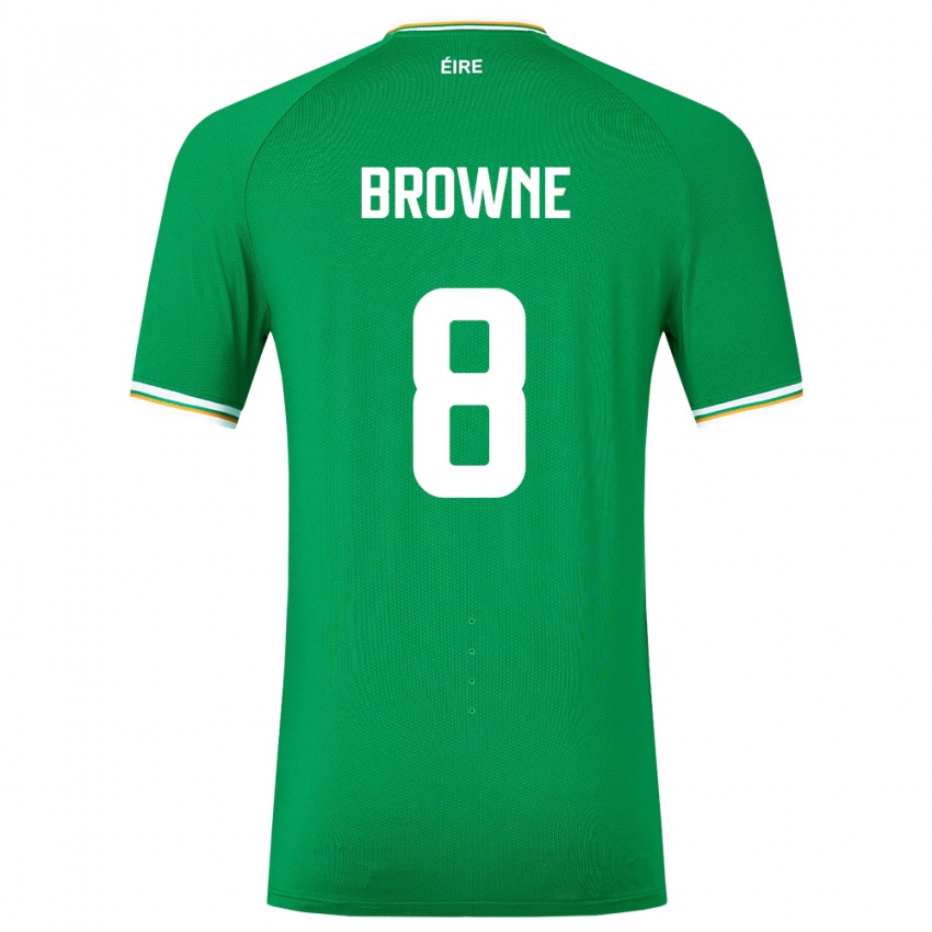 Niño Camiseta Irlanda Alan Browne #8 Verde 1ª Equipación 24-26 La Camisa