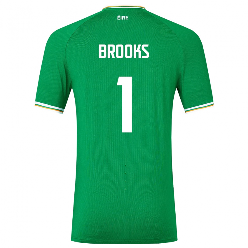 Niño Camiseta Irlanda Tiernan Brooks #1 Verde 1ª Equipación 24-26 La Camisa
