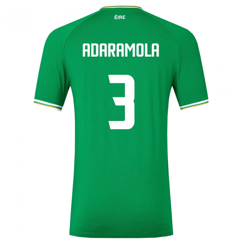 Niño Camiseta Irlanda Tayo Adaramola #3 Verde 1ª Equipación 24-26 La Camisa