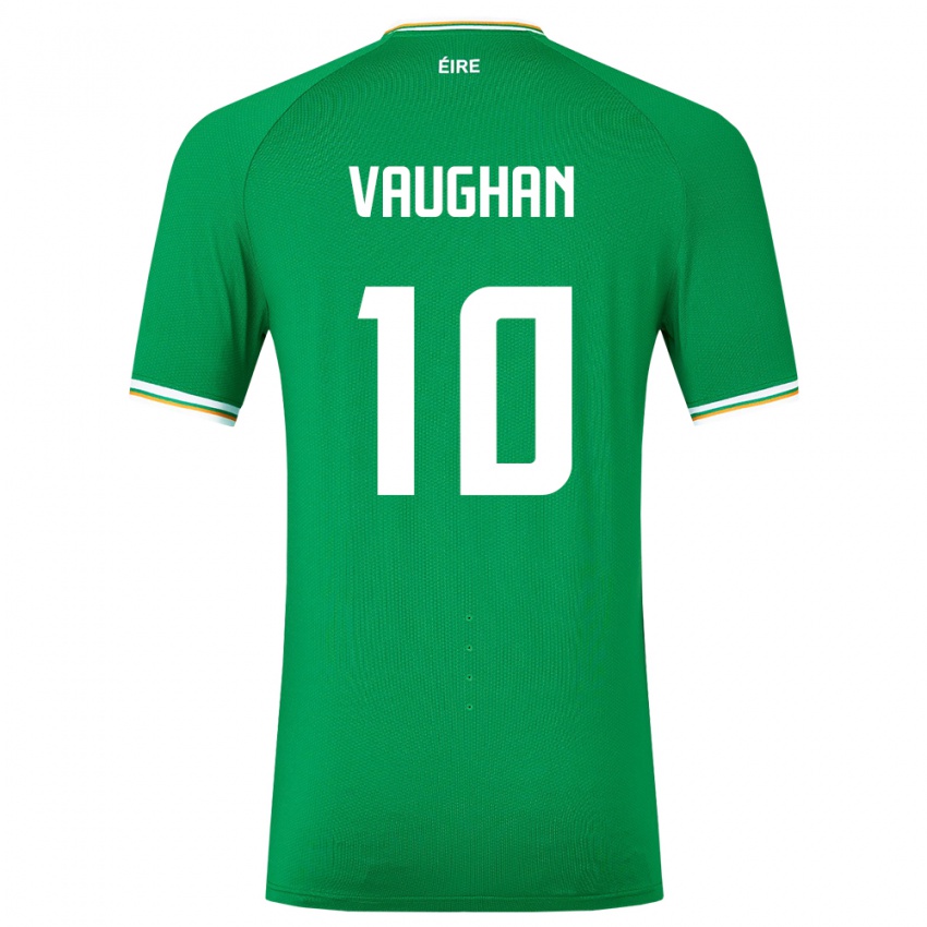 Niño Camiseta Irlanda Harry Vaughan #10 Verde 1ª Equipación 24-26 La Camisa