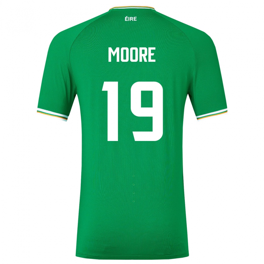 Niño Camiseta Irlanda Sean Moore #19 Verde 1ª Equipación 24-26 La Camisa