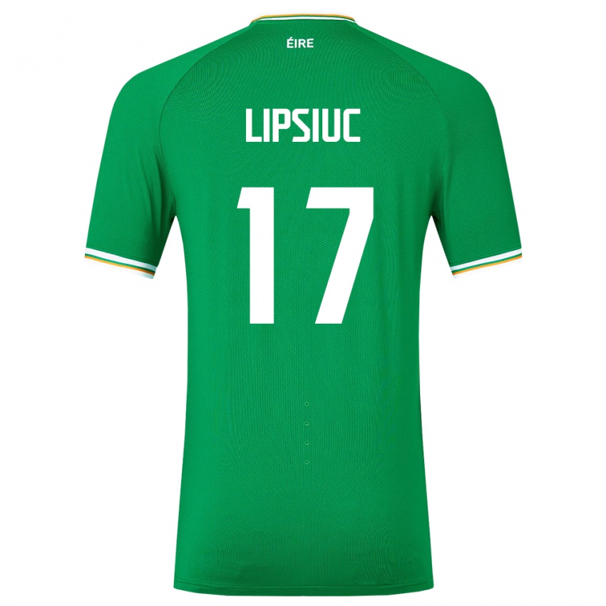 Niño Camiseta Irlanda Darius Lipsiuc #17 Verde 1ª Equipación 24-26 La Camisa