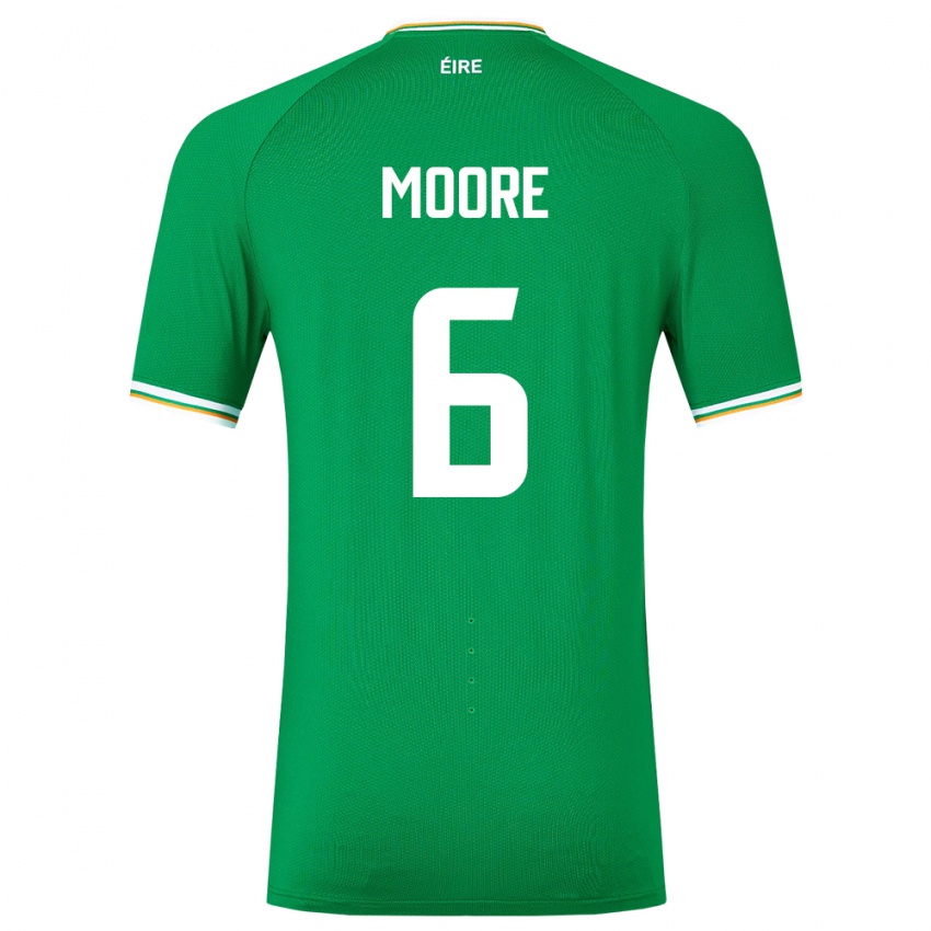 Niño Camiseta Irlanda Matthew Moore #6 Verde 1ª Equipación 24-26 La Camisa