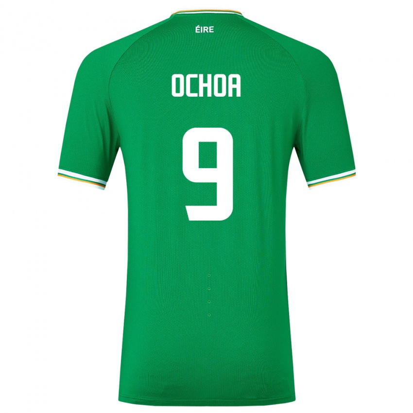 Niño Camiseta Irlanda Aarón Ochoa #9 Verde 1ª Equipación 24-26 La Camisa