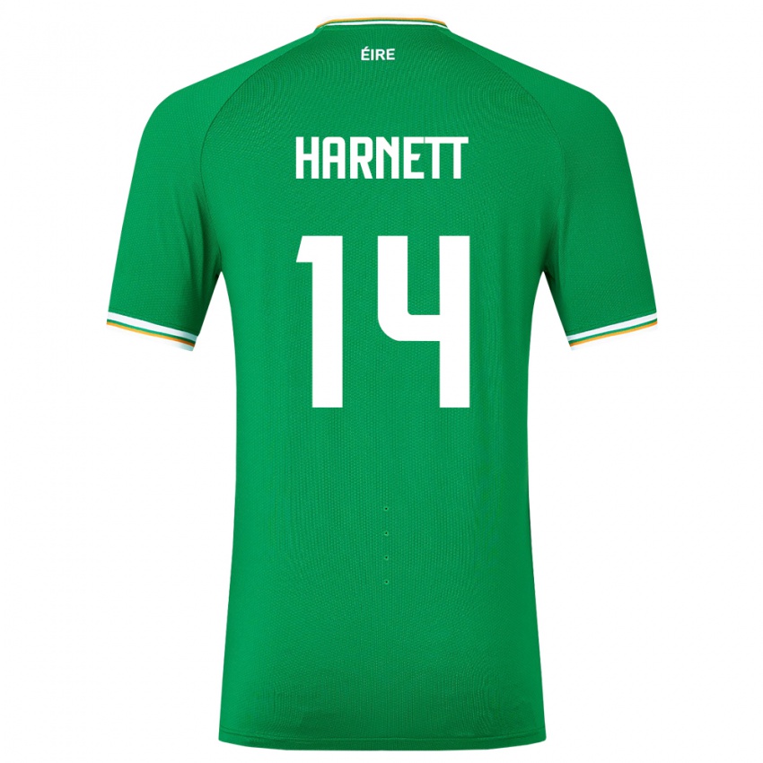 Niño Camiseta Irlanda Kaylem Harnett #14 Verde 1ª Equipación 24-26 La Camisa