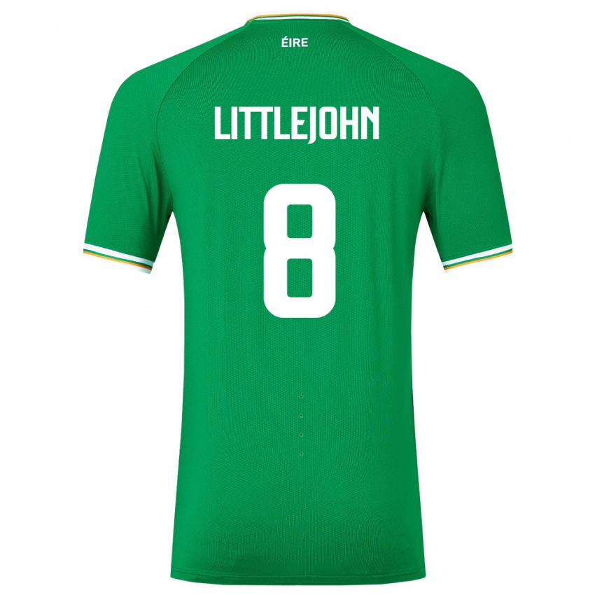 Niño Camiseta Irlanda Ruesha Littlejohn #8 Verde 1ª Equipación 24-26 La Camisa