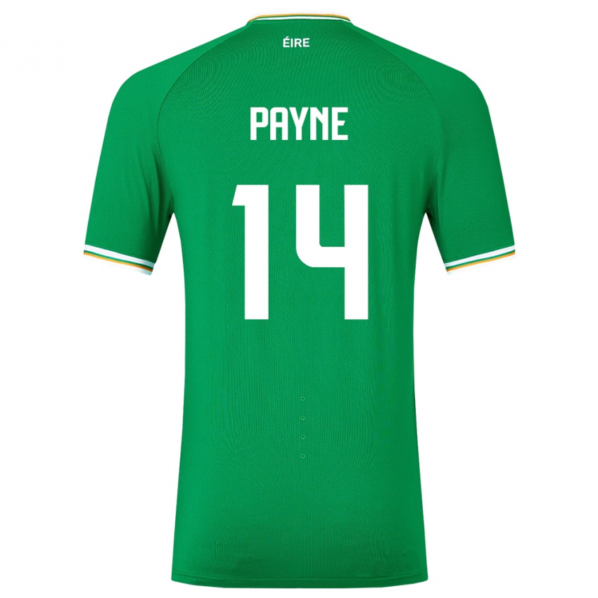 Niño Camiseta Irlanda Heather Payne #14 Verde 1ª Equipación 24-26 La Camisa