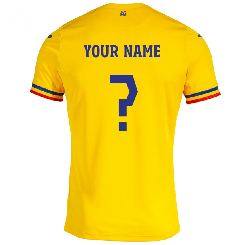 Niño Camiseta Rumania Su Nombre #0 Amarillo 1ª Equipación 24-26 La Camisa