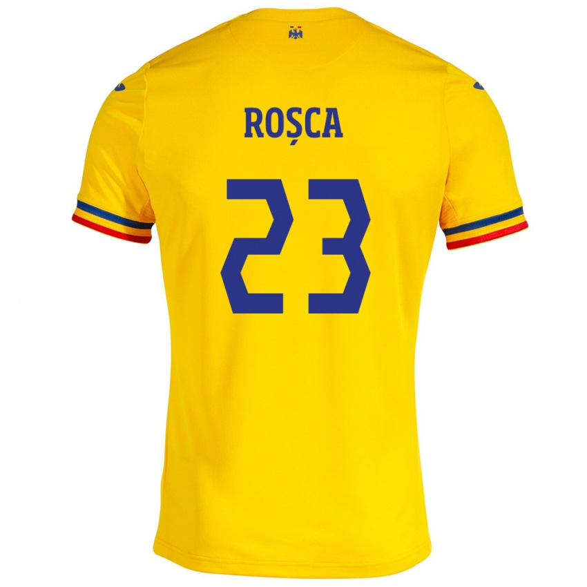 Niño Camiseta Rumania Alexandru Roșca #23 Amarillo 1ª Equipación 24-26 La Camisa