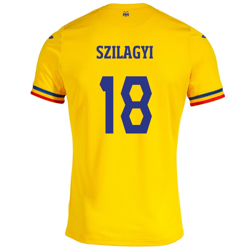 Niño Camiseta Rumania Szabolcs Szilágyi #18 Amarillo 1ª Equipación 24-26 La Camisa
