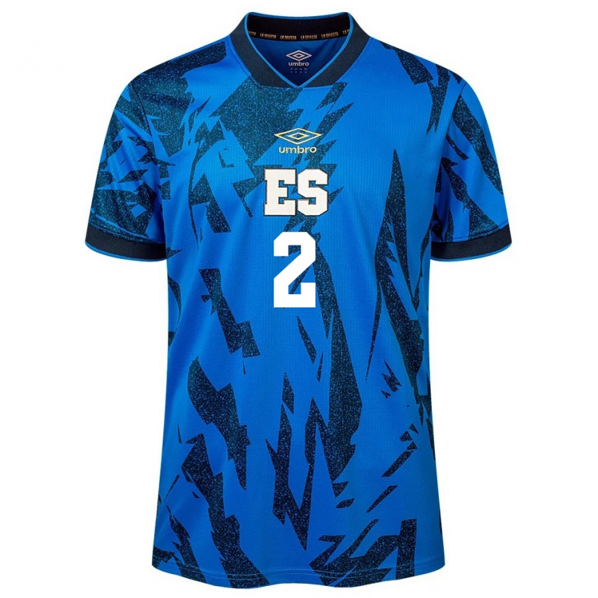 Niño Camiseta El Salvador Melvin Cruz #2 Azul 1ª Equipación 24-26 La Camisa