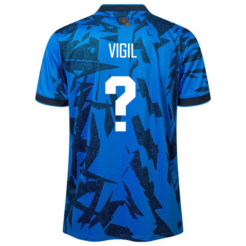 Niño Camiseta El Salvador Eduardo Vigil #0 Azul 1ª Equipación 24-26 La Camisa