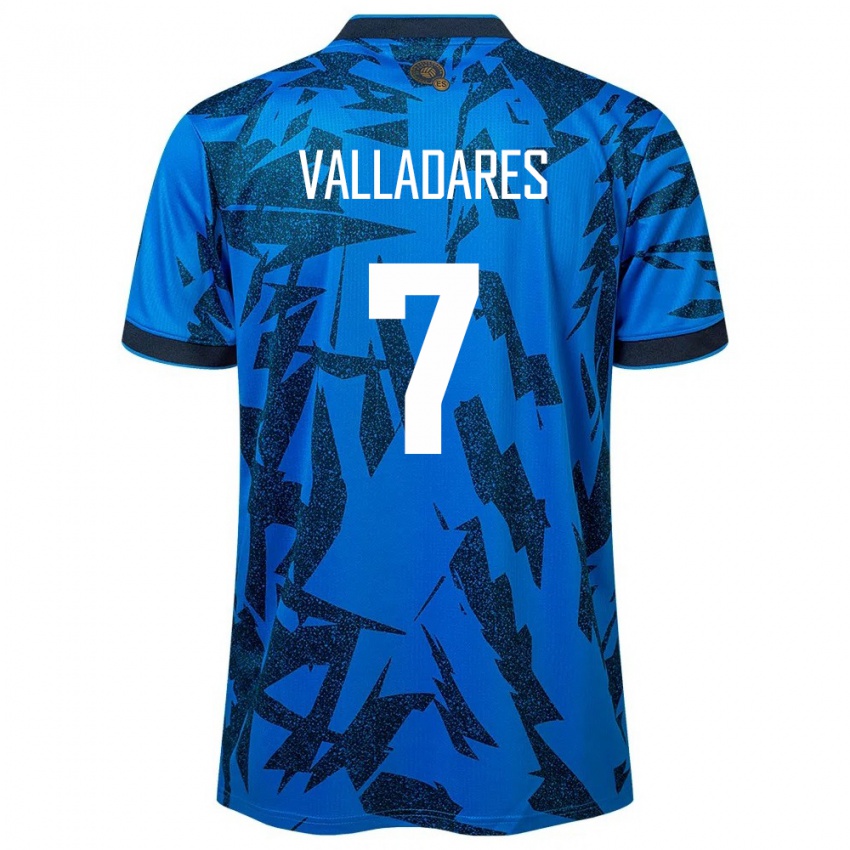 Niño Camiseta El Salvador Jefferson Valladares #7 Azul 1ª Equipación 24-26 La Camisa
