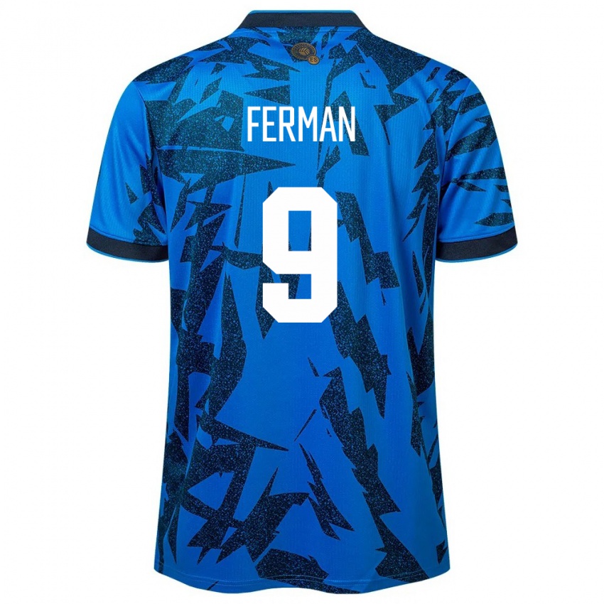 Niño Camiseta El Salvador Javier Ferman #9 Azul 1ª Equipación 24-26 La Camisa