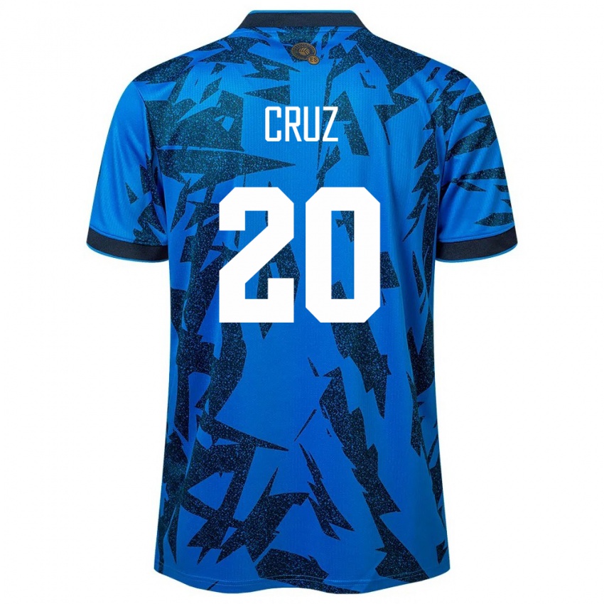 Niño Camiseta El Salvador Jorge Cruz #20 Azul 1ª Equipación 24-26 La Camisa