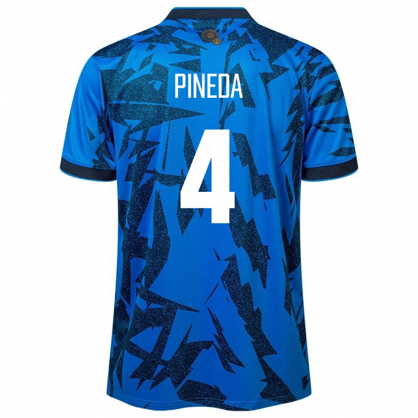 Niño Camiseta El Salvador Wálter Pineda #4 Azul 1ª Equipación 24-26 La Camisa