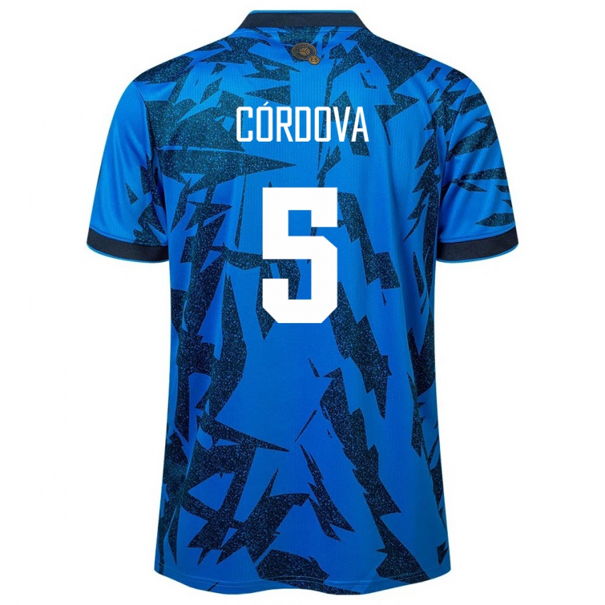 Niño Camiseta El Salvador Edwin Córdova #5 Azul 1ª Equipación 24-26 La Camisa