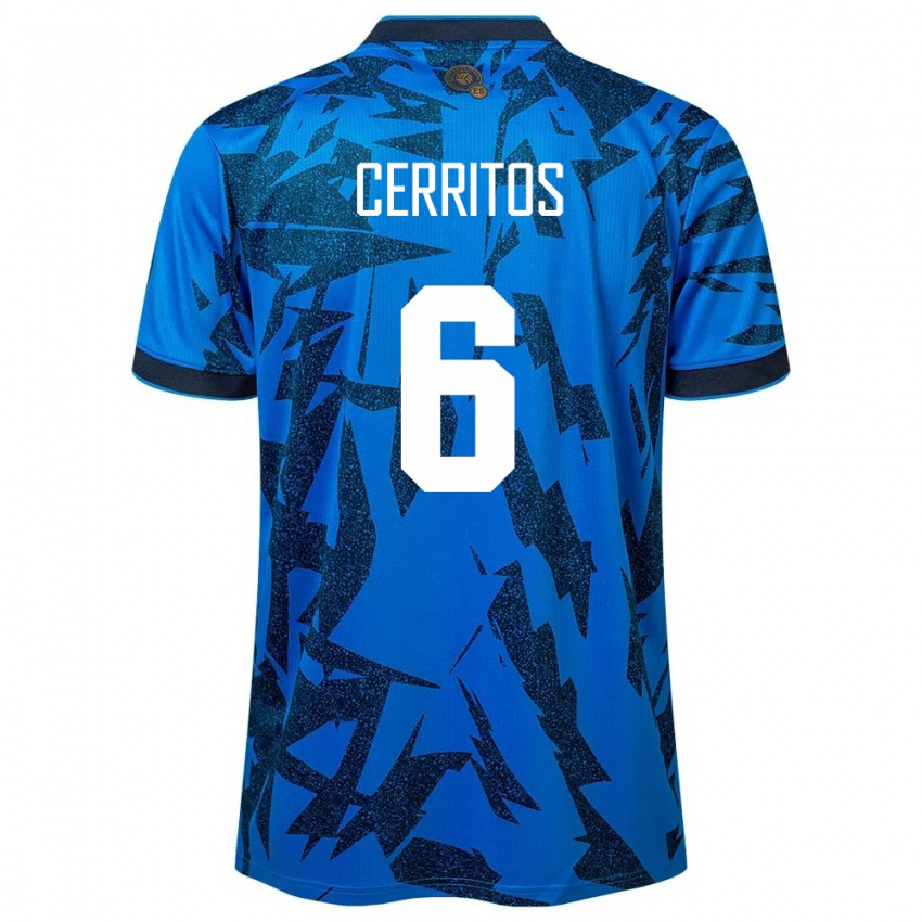 Niño Camiseta El Salvador Mauricio Cerritos #6 Azul 1ª Equipación 24-26 La Camisa