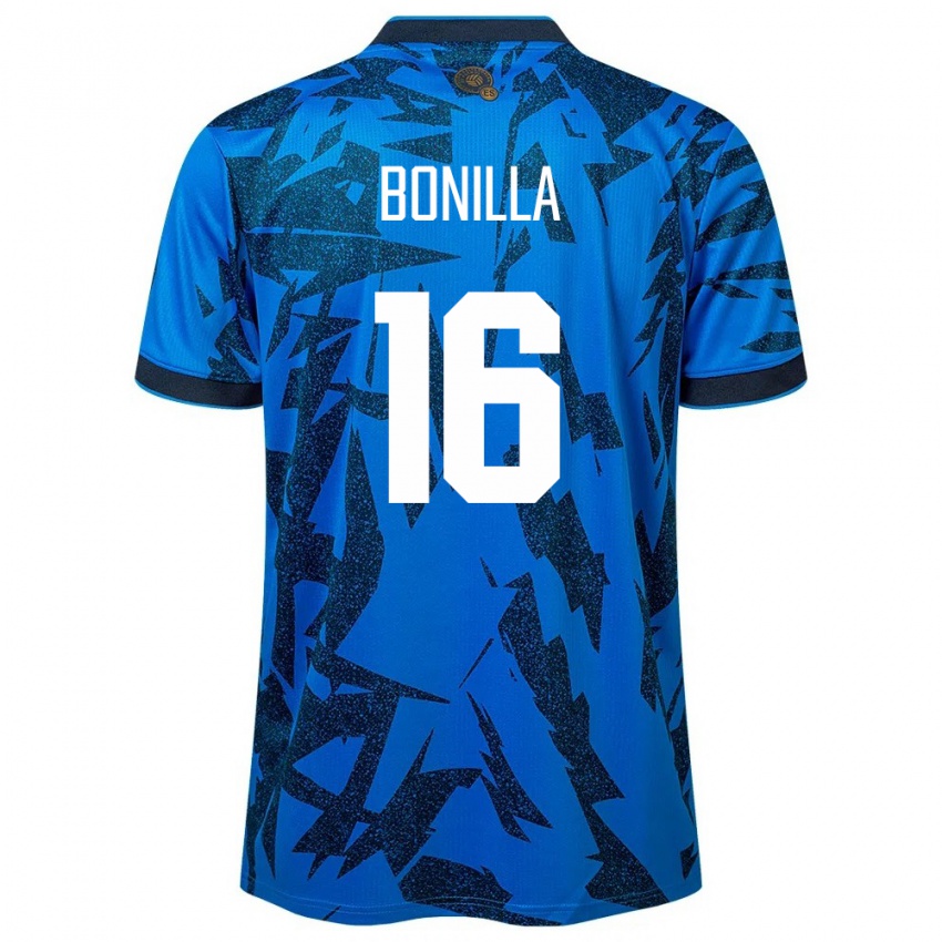 Niño Camiseta El Salvador Elmer Bonilla #16 Azul 1ª Equipación 24-26 La Camisa