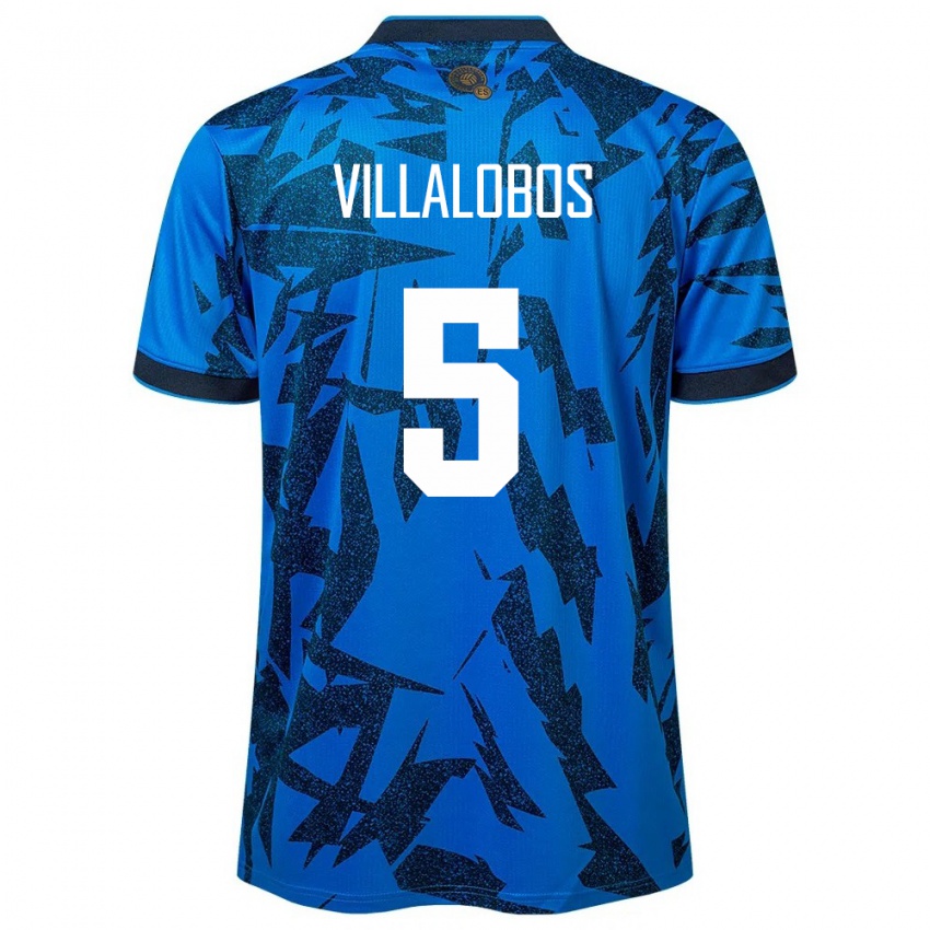 Niño Camiseta El Salvador Kristian Villalobos #5 Azul 1ª Equipación 24-26 La Camisa