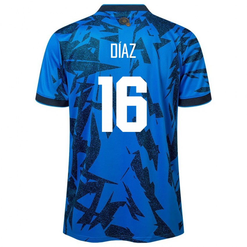 Niño Camiseta El Salvador Wilber Díaz #16 Azul 1ª Equipación 24-26 La Camisa
