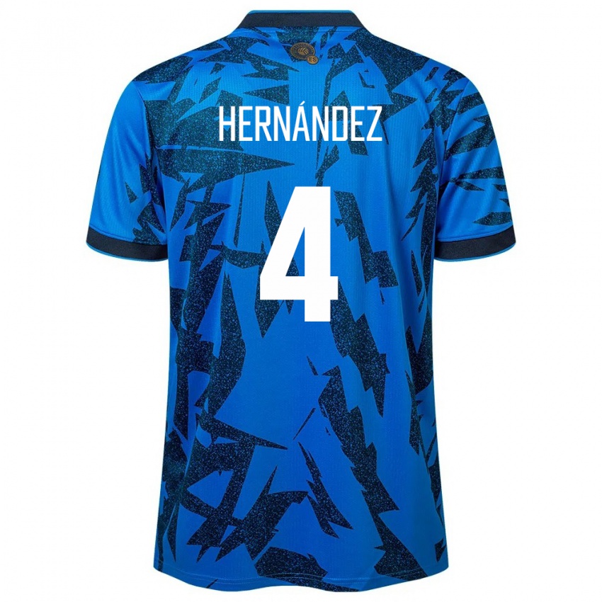 Niño Camiseta El Salvador Elaily Hernández #4 Azul 1ª Equipación 24-26 La Camisa