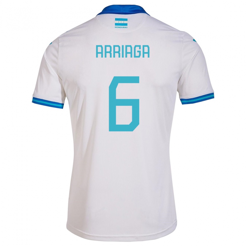 Niño Camiseta Honduras Javier Arriaga #6 Blanco 1ª Equipación 24-26 La Camisa