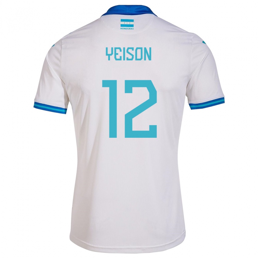 Niño Camiseta Honduras Yeison Mejía #12 Blanco 1ª Equipación 24-26 La Camisa