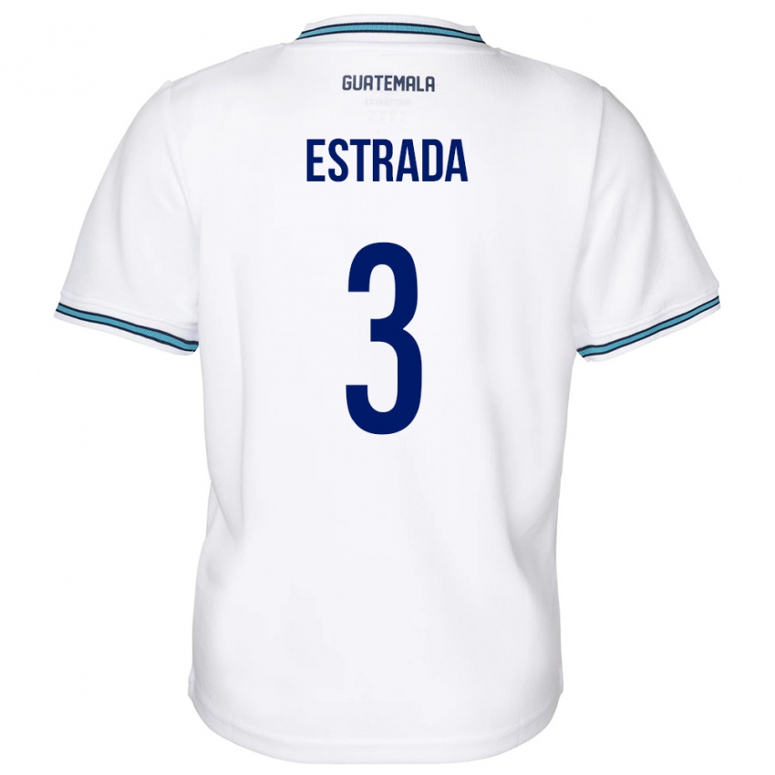 Niño Camiseta Guatemala Carlos Estrada #3 Blanco 1ª Equipación 24-26 La Camisa