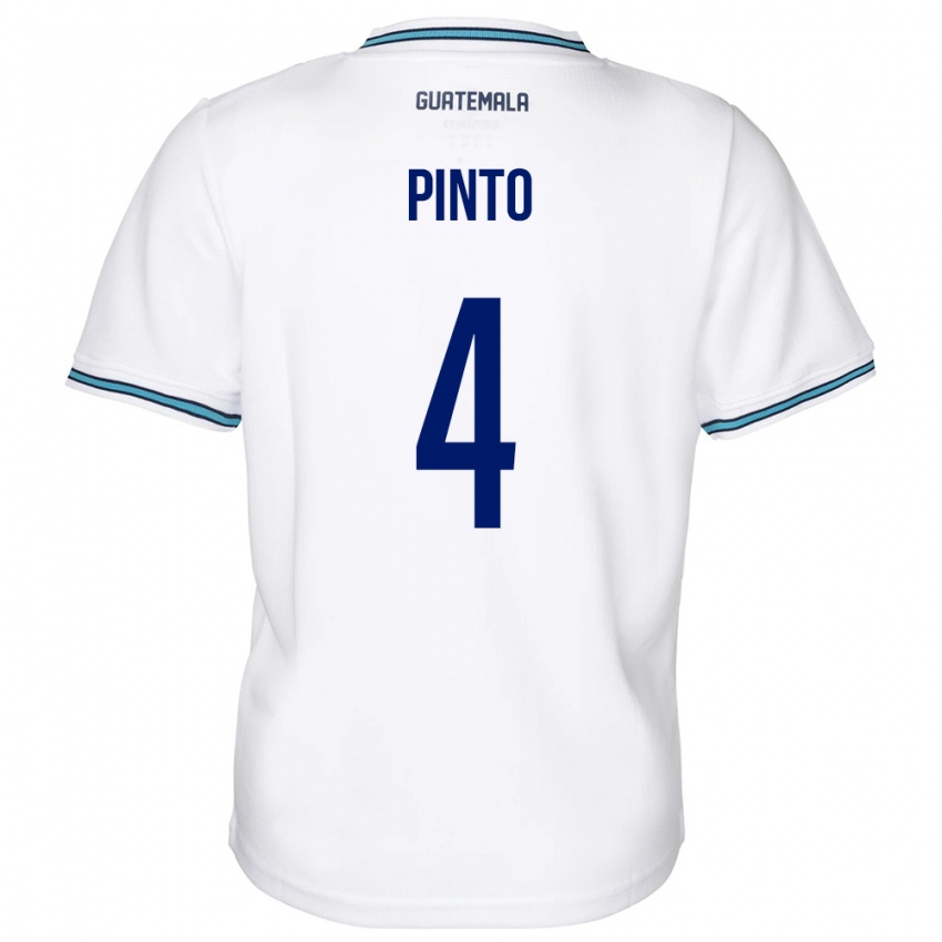 Niño Camiseta Guatemala José Carlos Pinto #4 Blanco 1ª Equipación 24-26 La Camisa