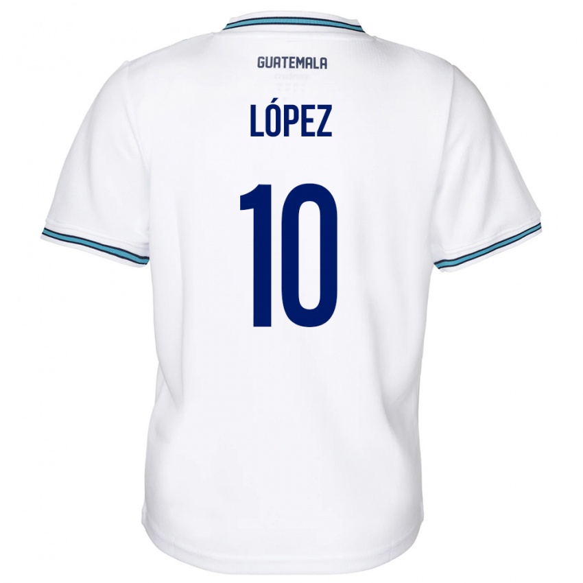 Niño Camiseta Guatemala Antonio López #10 Blanco 1ª Equipación 24-26 La Camisa