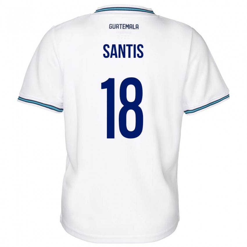 Niño Camiseta Guatemala Óscar Santis #18 Blanco 1ª Equipación 24-26 La Camisa
