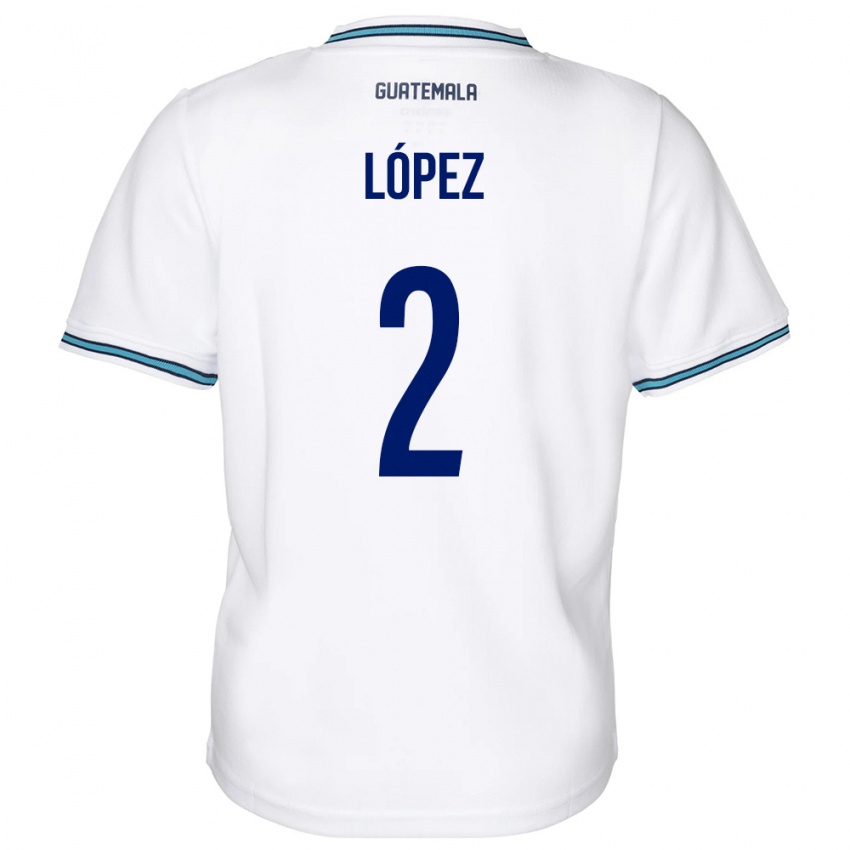 Niño Camiseta Guatemala Francisco López #2 Blanco 1ª Equipación 24-26 La Camisa