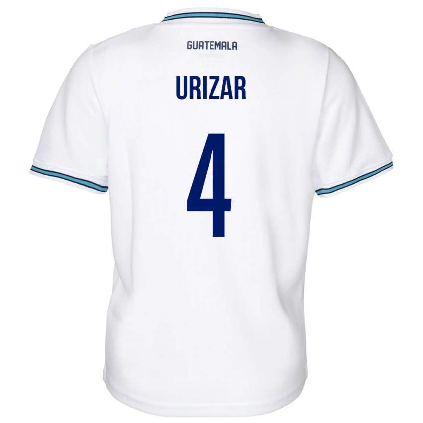Niño Camiseta Guatemala Jeshua Urizar #4 Blanco 1ª Equipación 24-26 La Camisa